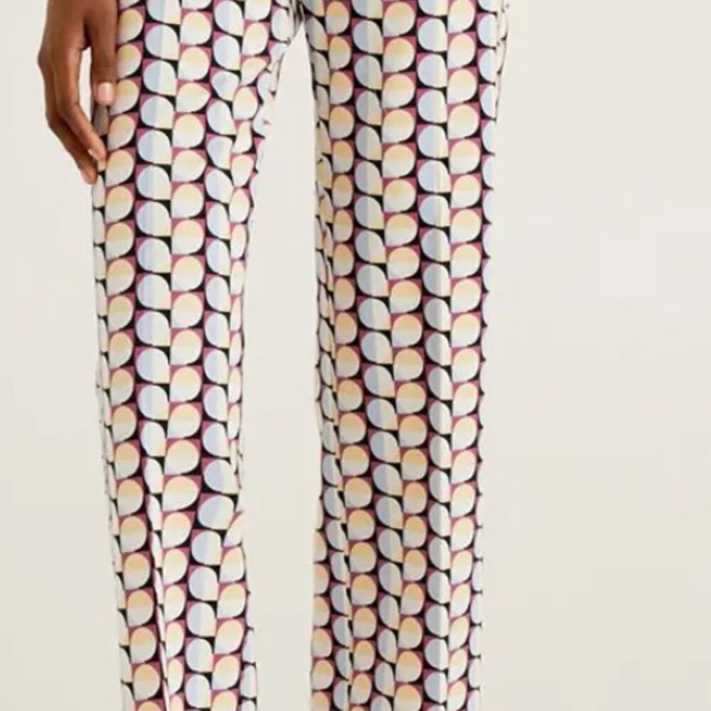 United Colors of Benetton Geometric Floral Print Trousers NWOT